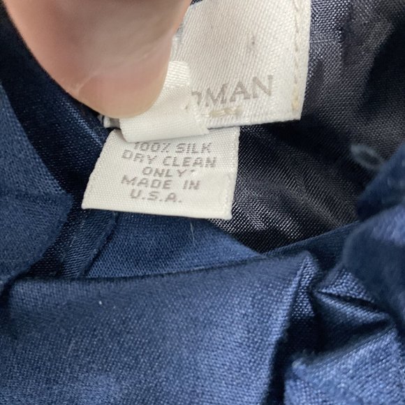 Vintage Debra Rodman Women Blue Casual Dress Size 6 Button Up Ruffles 100% Silk - Picture 4 of 11